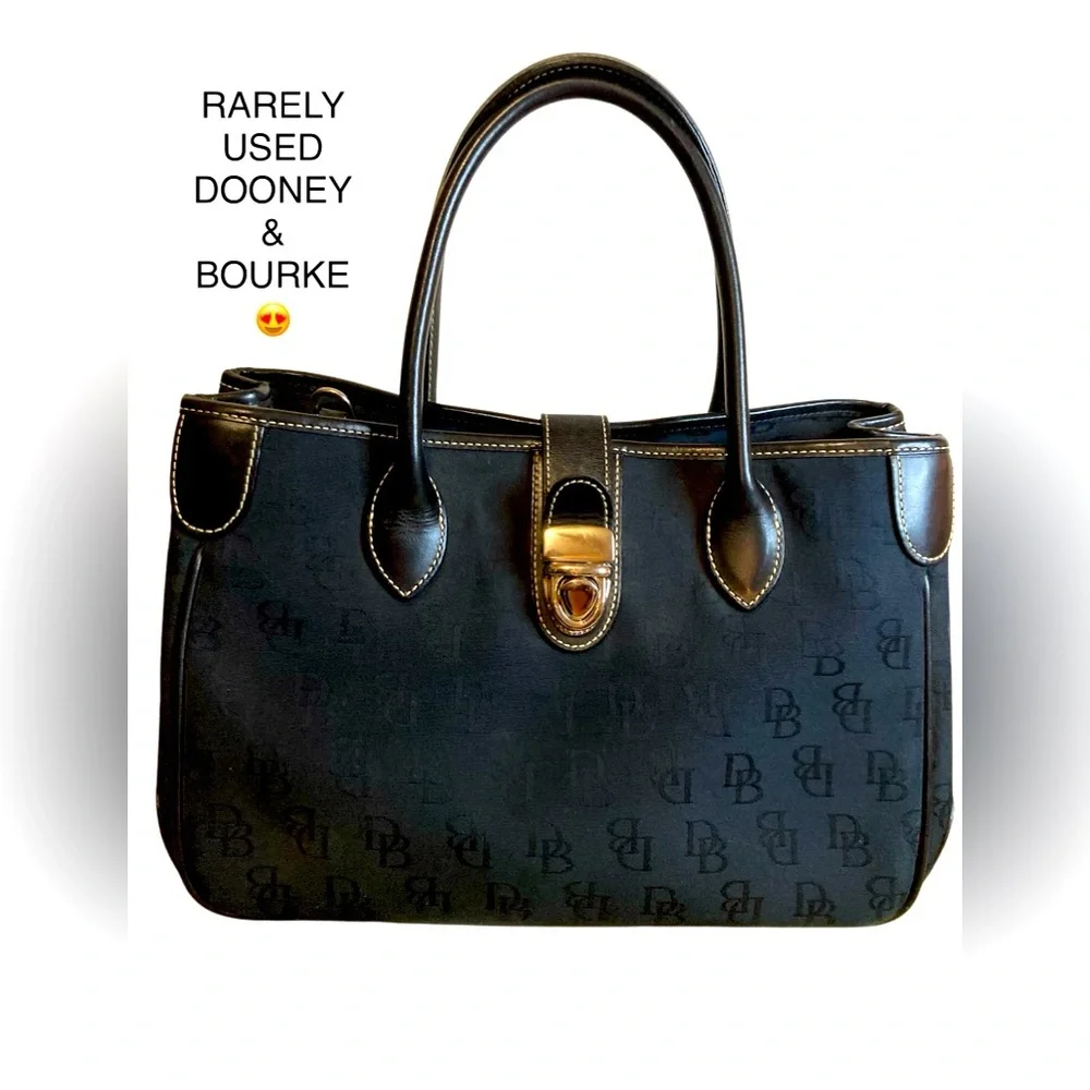 DOONEY & BOURKE signature tote satchel SHOULDERBAG D&B black logo - Picture 1 of 11